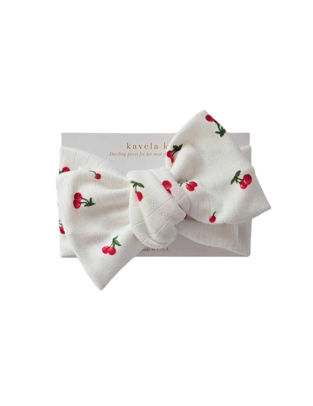 White - Cherries| Classic Headband