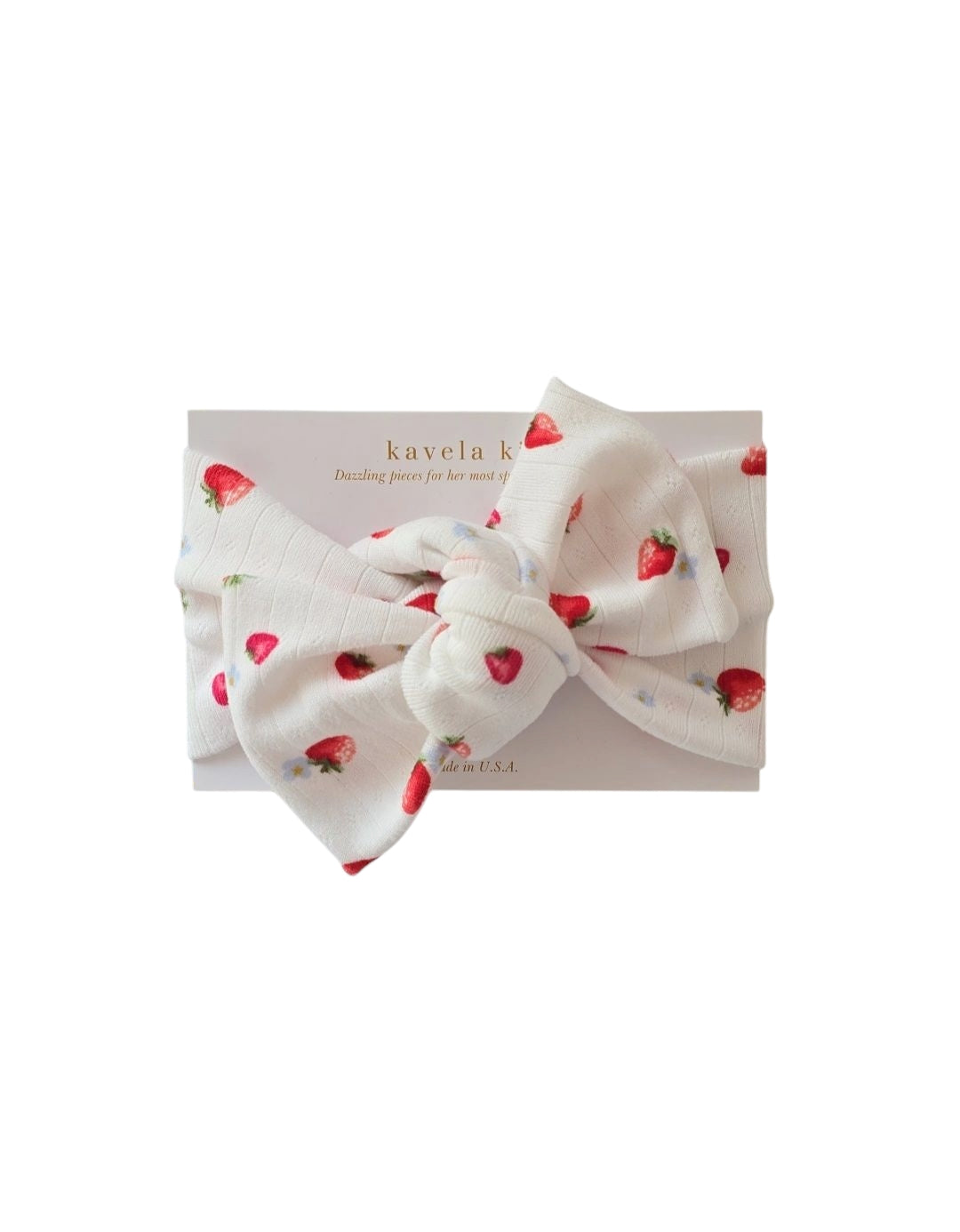 White - Strawberries | Classic Headband