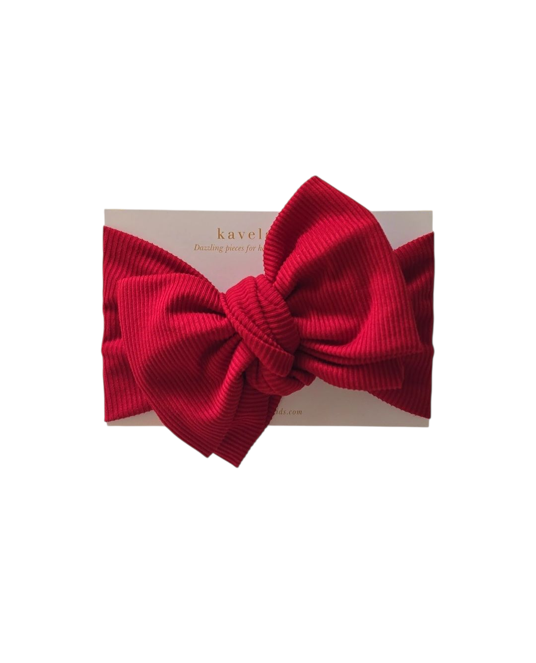 Deep red mini Rib | Classic Headband Bow