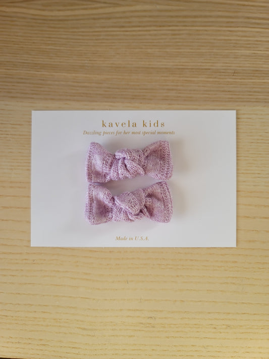 Lavender Pigtail set | Nylon Headband Bow