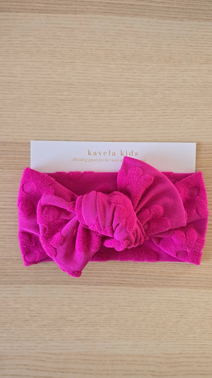 Classic Bow Headband | Daisy Fuchsia