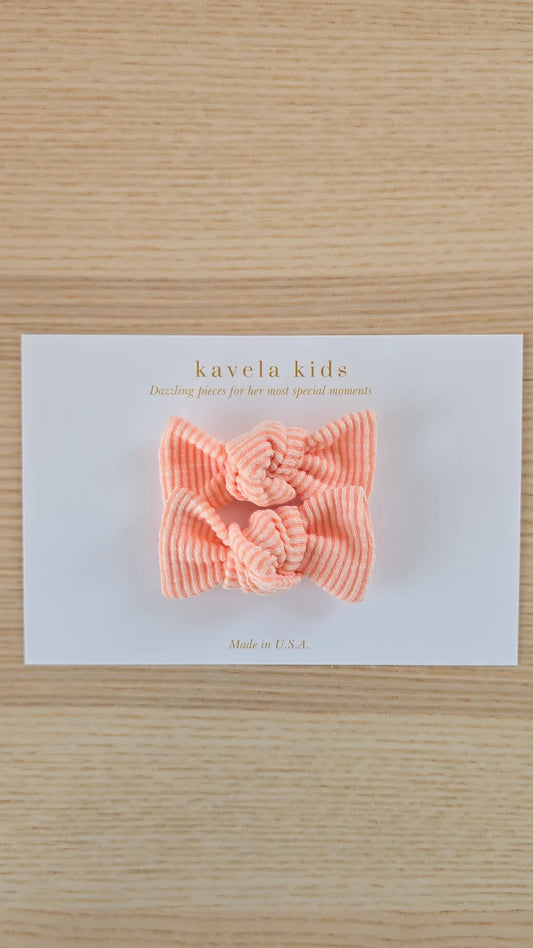 Sunrise | Knotted pigtail set Bows | Nylon Headband Bow