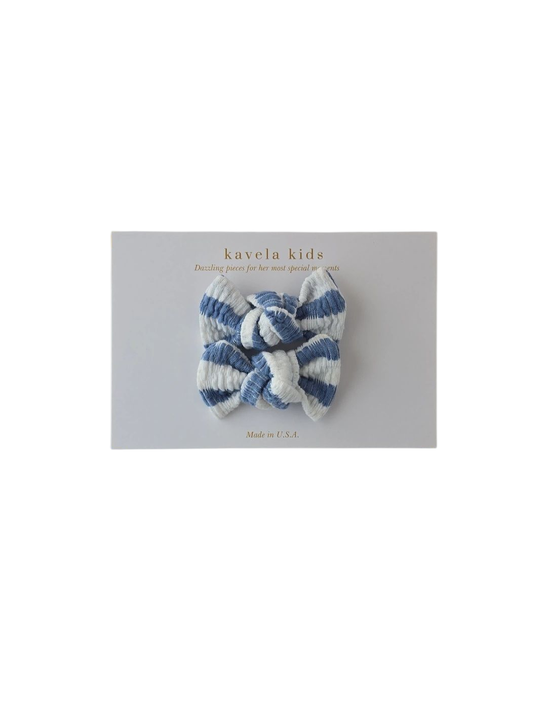 Blue Stripes Bows | set of 2