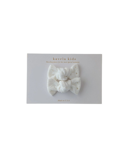 White eyelet Bows | set of 2