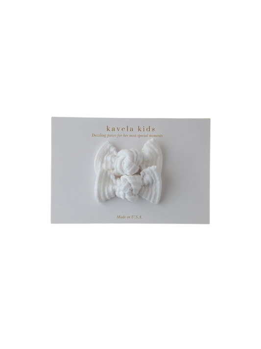 White Wavy Bows | set of 2
