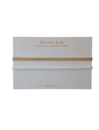 Blue stripes Bow | Nude or White Nylon Headband