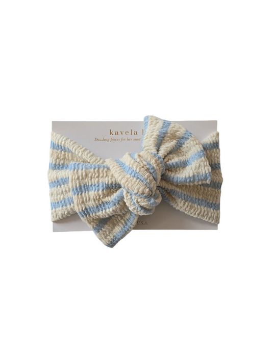Light blue + ivory stripes | Classic Headband