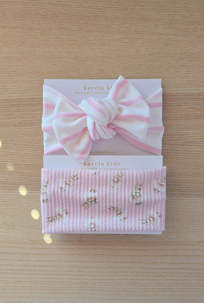 Wavy on light pink stripes | sweet ballerina Bunnies