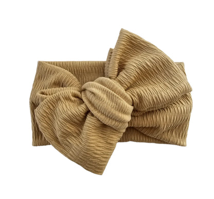 Tan | Oversized Headband Bow