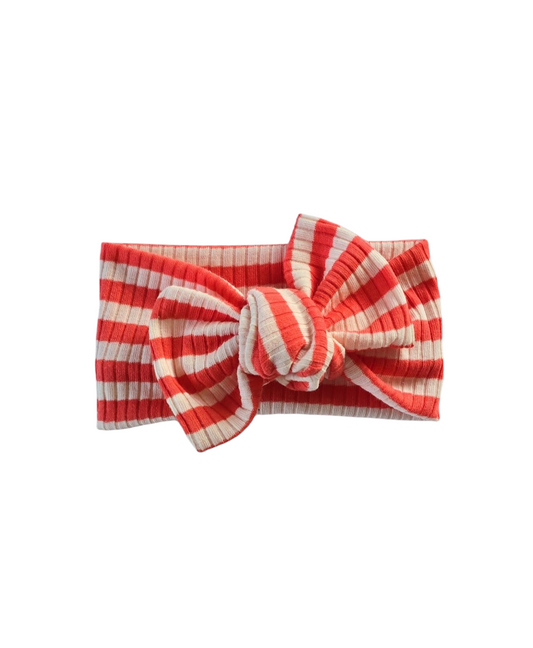 Coral Ribbed| Classic Headband Bow