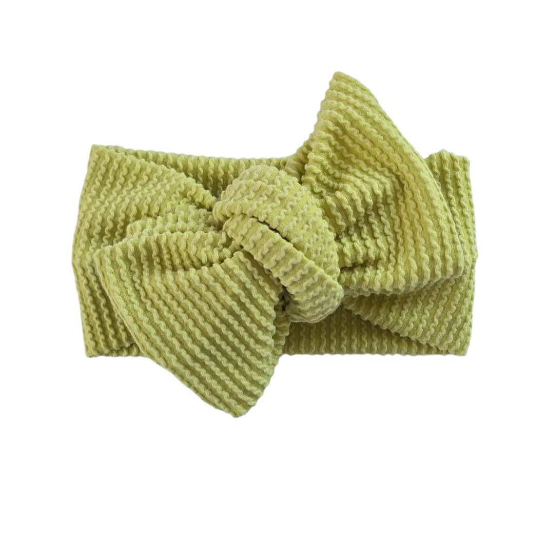 Lime  Wavy | Oversized Headband Bow