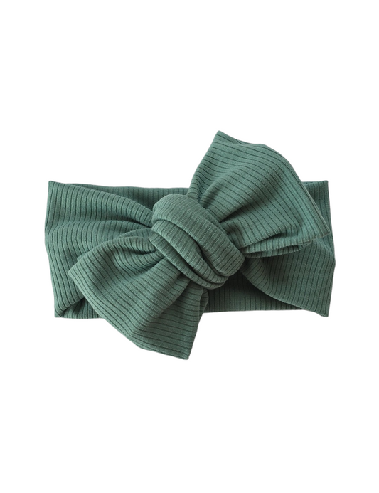 Green Dusty ribbed | Oversized Headband Bow