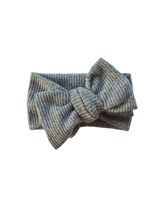 Charcoal ribbed | Oversized Headband Bow