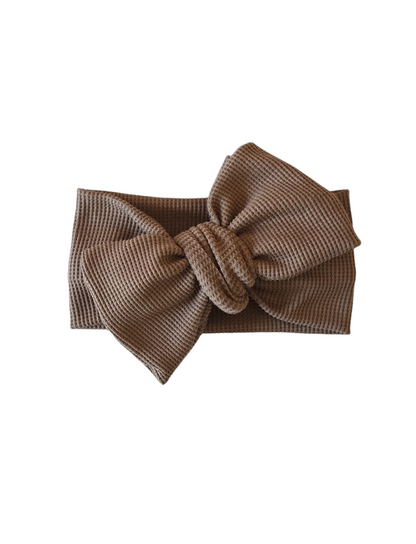 Coffee waffle | Oversized Headband Bow