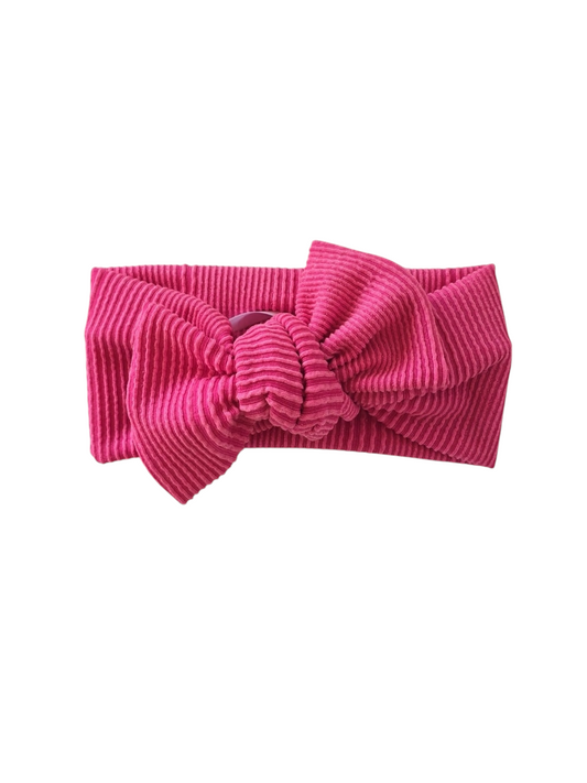 Pink wavy Classic Headband Bow