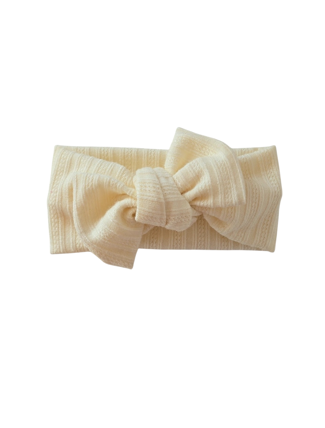 Cream Pointelle Classic Headband Bow