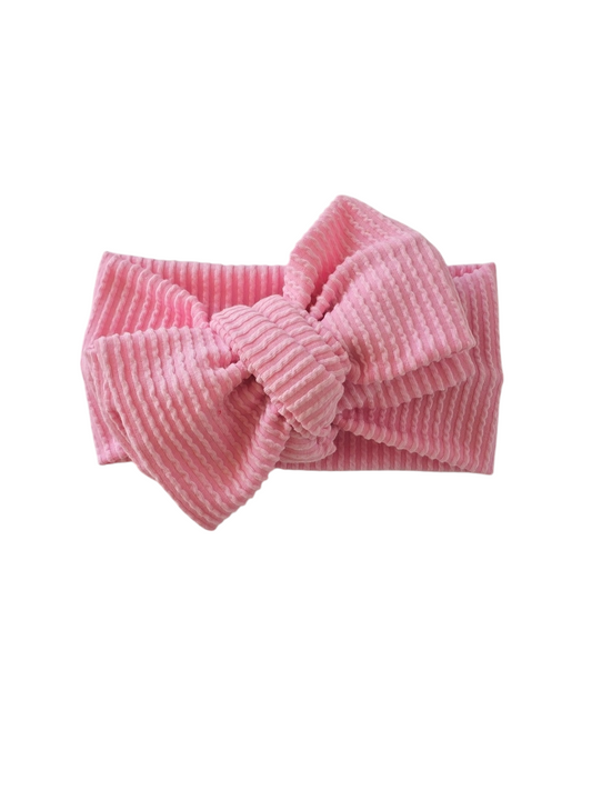 Pink wavy Oversized Headband Bow