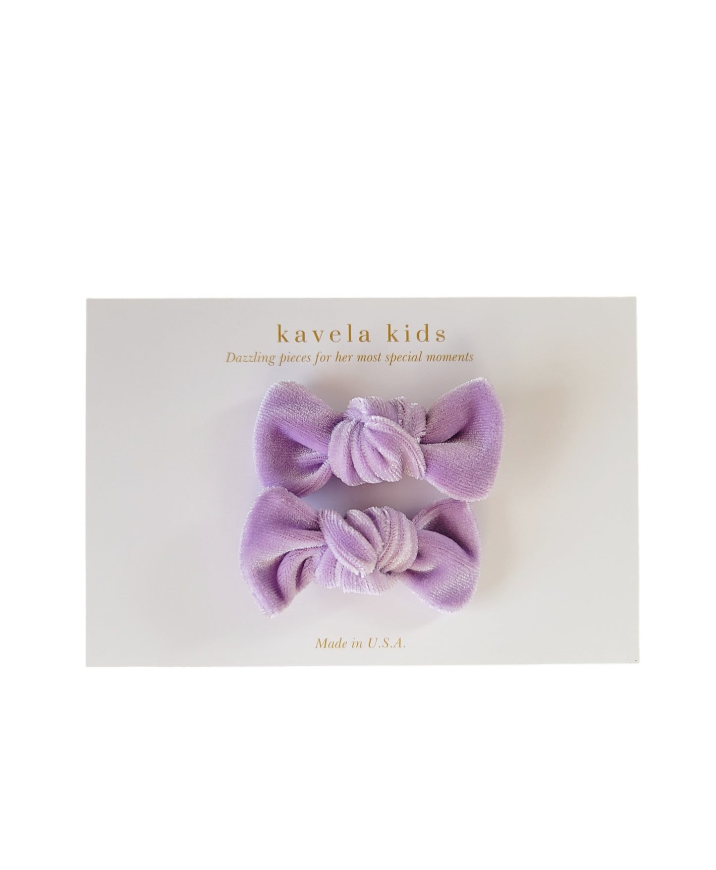 Lilac velvet Knotted pigtail set | Nylon Headband Bow