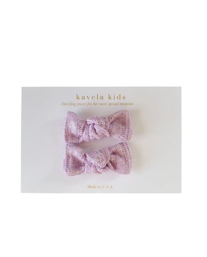 Lavender Pigtail set | Nylon Headband Bow