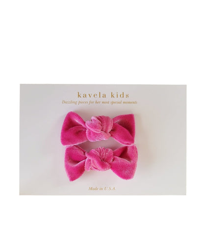 Pink velvet knot Bow | Nylon Headband Bow