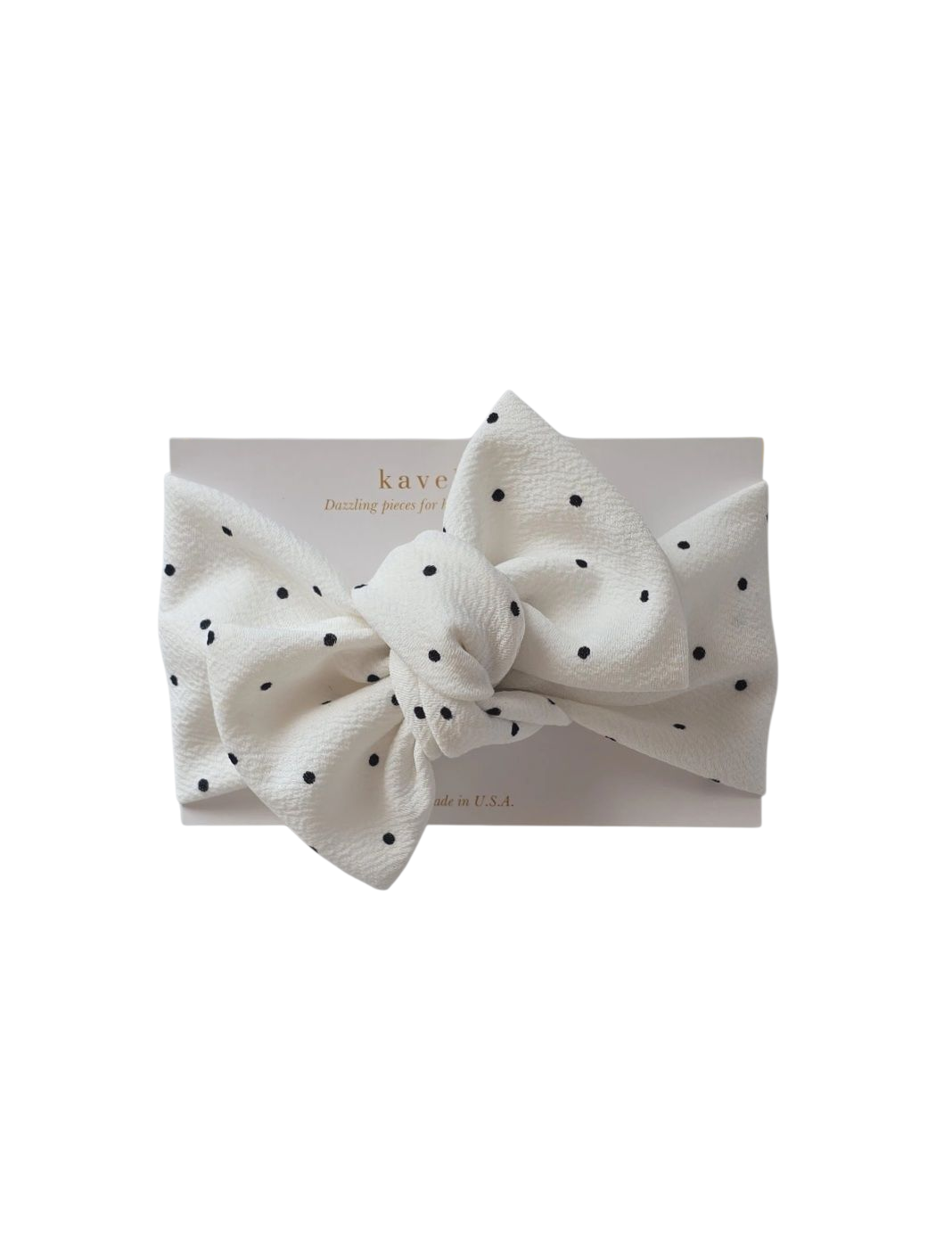 White- Black polka dots | Classic Headband