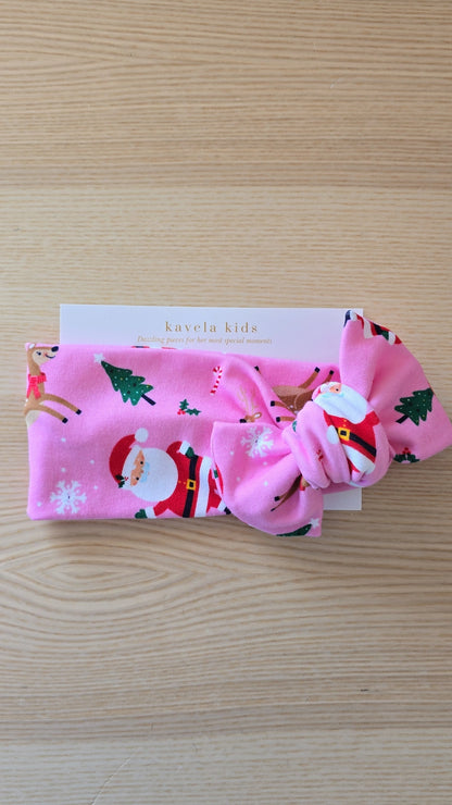 Santa & Reindeer Classic Headband Bow