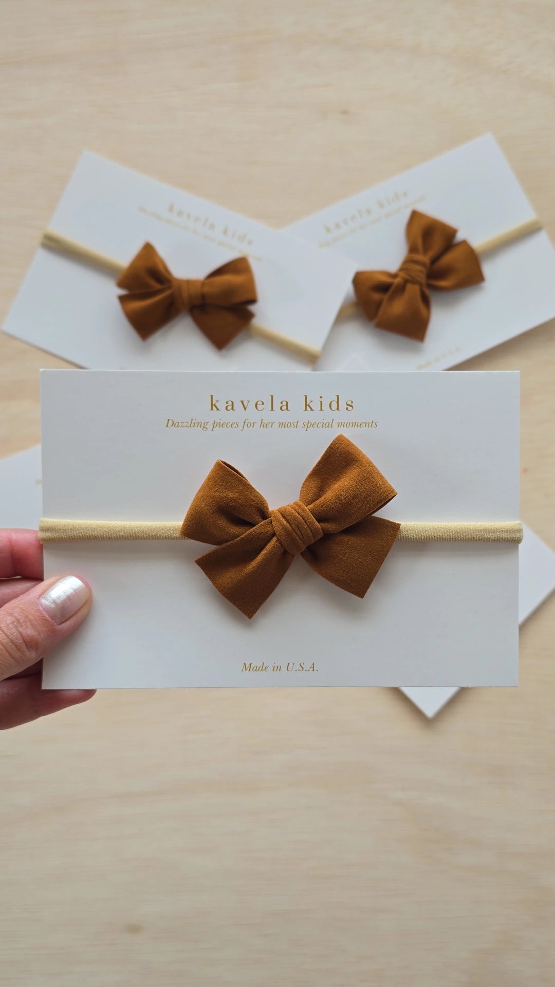 Brulée Brown Bow | Nude nylon Headband