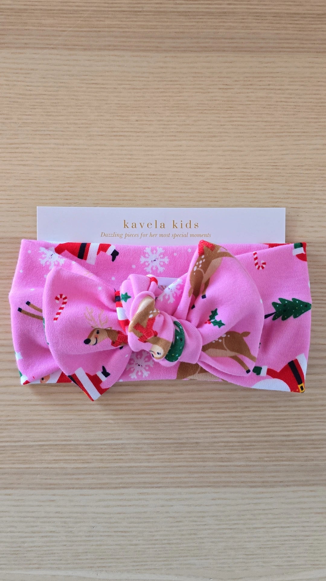 Santa & Reindeer Classic Headband Bow