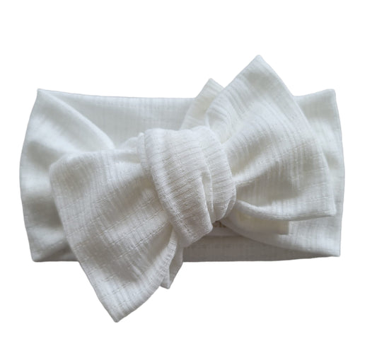 Pointelle off white | Oversized Headband Bow