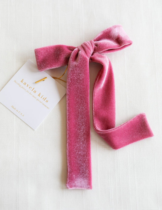 Luxe velvet long tail bow / Provence bow / Ribbon style bow