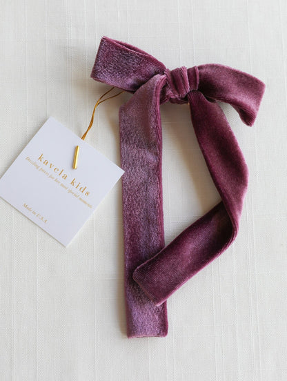 Luxe velvet long tail bow / Provence bow / Ribbon style bow