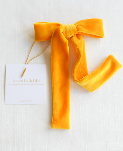 Luxe velvet long tail bow / Provence bow / Ribbon style bow