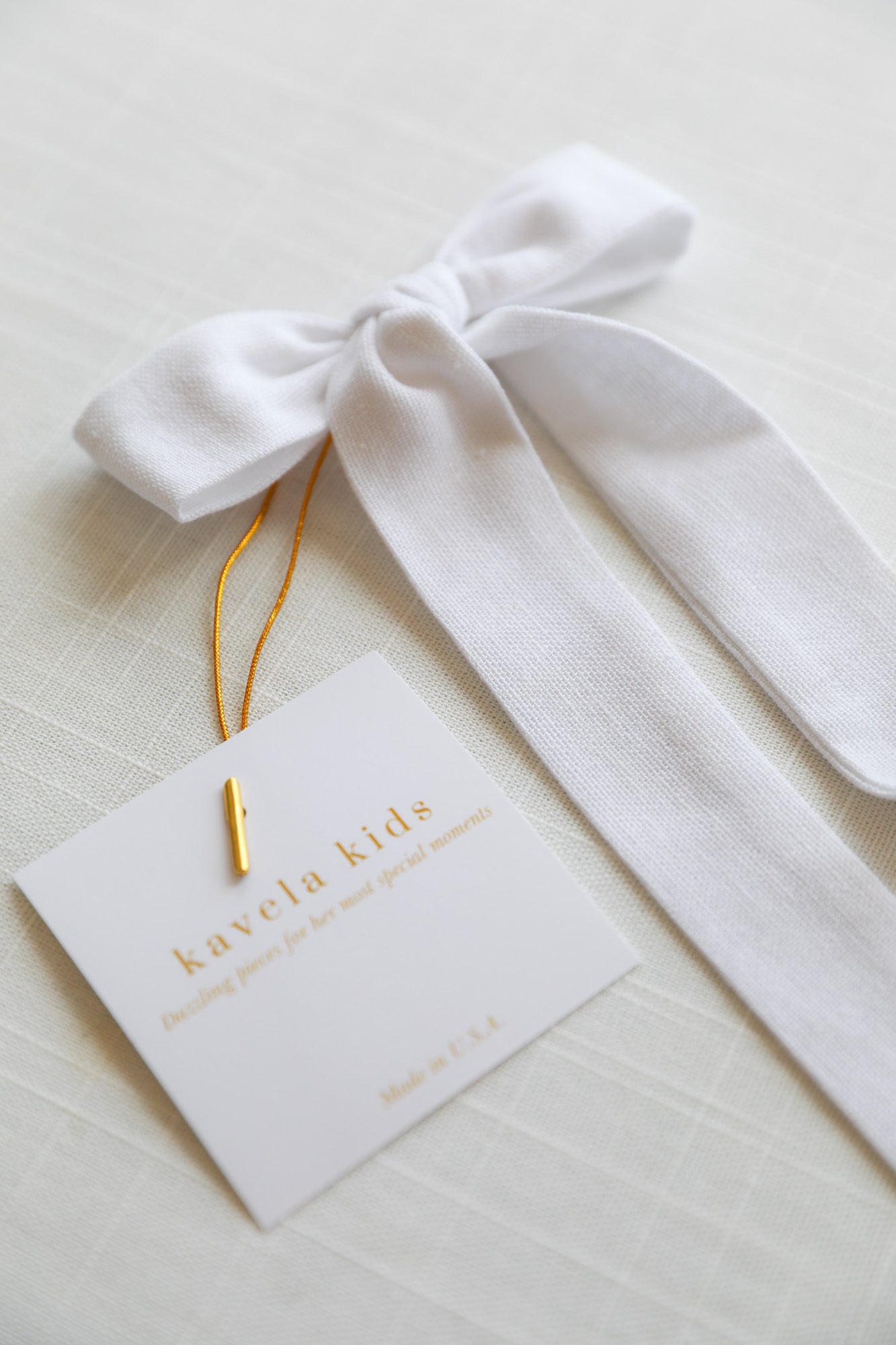 White linen long tail bow / Ribbon bow style